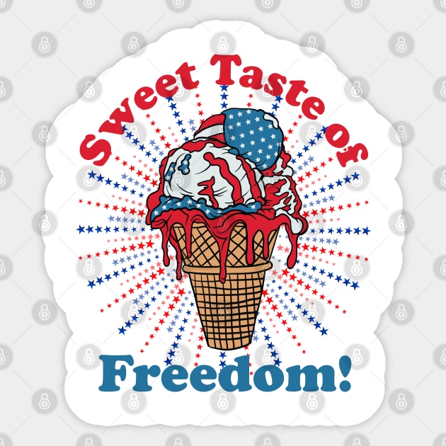 Patriotic Ice Cream Cone American Flag Independence Day Sticker by creative